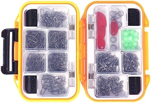 SUNMILE Fishing Accessories Kit,Sea Saltwater and Freshwater Fishing Tackle Box 190 Pieces
