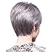 Sexy ladies short gray white mixed Natural Hair wigs + Free Wig cap New