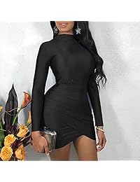 HOOYON - Vestido corto de manga larga para mujer, estilo vintage