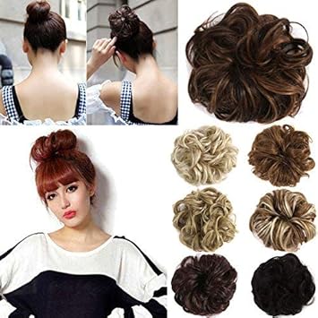 Amazon Com Hair Bun Updo Hairpiece Ladies Synthetic Wavy Curly