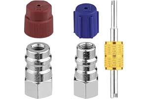 R12 to R134a Conversion Kit, R12 to R134a Convert Adapters, Retrofit Fitting Adapter Kit, Adapter Fittings, Fits for Car AC A