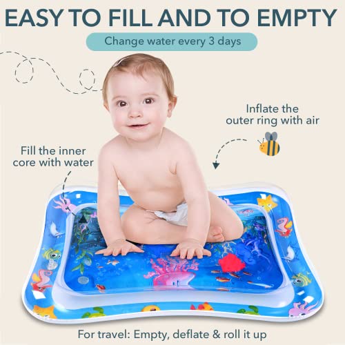 MAGIFIRE Water Tummy Time Mat for Infants 312 Months Old, Measures 27