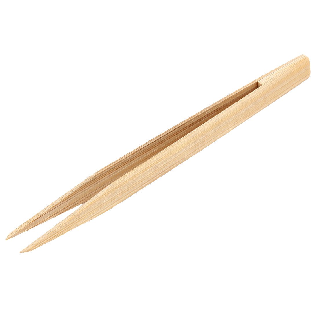 uxcell Wood Color Bamboo Anti-Static Pointed Tip Straight Tweezer