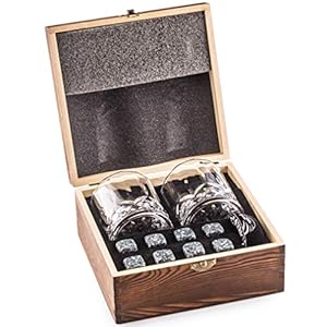 𝗕𝗘𝗦𝗧 𝗚𝗜𝗙𝗧: Amerigo Deluxe Whisky Steine Geschenkset – Sei Anders bei der Geschenkauswahl – Luxus Handgemachte Holzkiste…