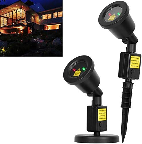 Laser Light Outdoor Indoor Laser Lights show LED Projector IP65 Waterproof Red and Green Landscape Spotlights for Christmas Decoration/Garden/Yard/Wall/Tree/Decoration/Party with 16.5 Feet Cord