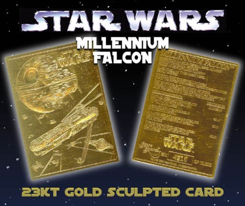 Star Wars MILLENNIUM FALCON 23KT Gold Card Sculptured Limited Edition #/10,000