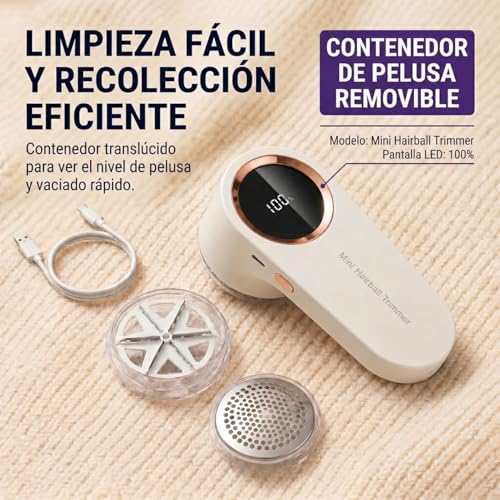 Rechargeable Electric Lint Remover – Lint and Pillar Remover for Clothes, Sofas and Blankets – Portable Machine with USB, Precision Blades