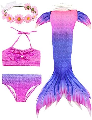 SIXONE 3 Pcs Swimsuit Bikini Mermaid Tails for Swimming Can Add Monofin Birthday Gift