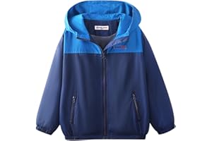 WELAKEN Lightweight Jacket for Boys Kids & Toddler II Girls' Print Water-resistant Jacket