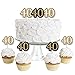 Adult 40th Birthday - Gold - Dessert Cupcake Toppers - Birthday Party Clear Treat Picks - Set of 24