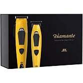 JRL Professional Cordless Hair Clipper &amp; Trimmer Set, Diamante Series DI2025Y &ndash; 8200 RPM Brushless Motor, Fade Blade for Fading &amp; Detailing Haircuts, Low Vibration Barber Tools (Yellow)