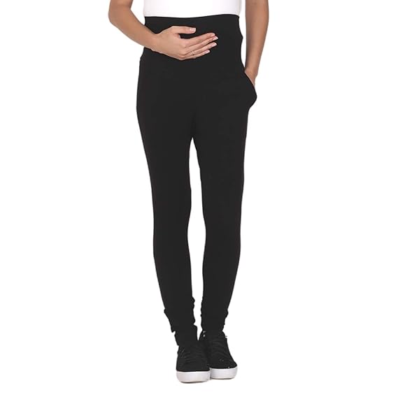 Mommy Organic Womens Maternity Pocket Leggings | Premium 100% Organic Cotton | Dual