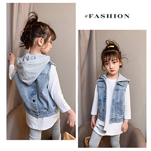 Baby Jongens Denim Jas Gilet Kids Hooded Mouwloze Jas Causaal Vest Meisjes Blauw Jeans Top Kleding Lente Herfst… - Afbeelding 3