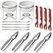 Seafood Tools Crackers Nutcrackers Ceramic Butter Warmers Set-4 Lobster Crackers, 2 Ceramic Butter Warmers,4 Lobster Knives and 4 Crab Forks for Stylish & Heavy-Duty Seafood Lovers