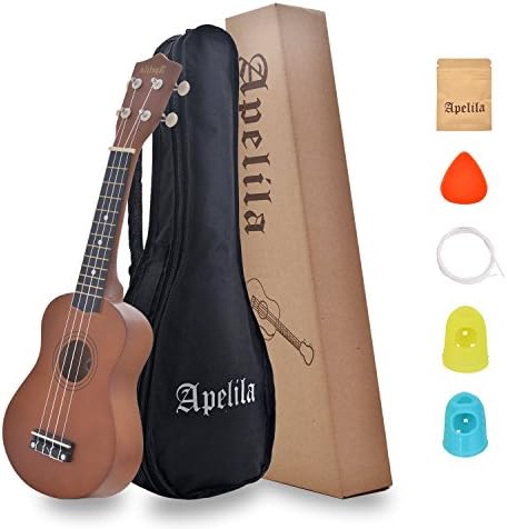 Soprano Ukulele for Beginners 21 inch Mini Guitar Musical Instrument with Pack Kit (21 inch, Brown)