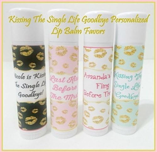 Kissing The Single Life Goodbye - Bachelorette Party Favors - Last Kiss Before The Mrs. - Personalized Lip Balm - Set of 20