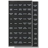 BUNKER INDUST Set of 2 Decal Sticker Label Sheet for Caravan Marine Boat Dash Board Instrument Rocker Switch Circuit Panel GPS Horn Light,Black(45 Pcs Each)