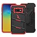 ZIZO Bolt Series for Galaxy S10e Case Heavy-Duty Military Grade Drop Tested Bundle with Tempered Glass Screen Protector Holster and Kickstand Black Red