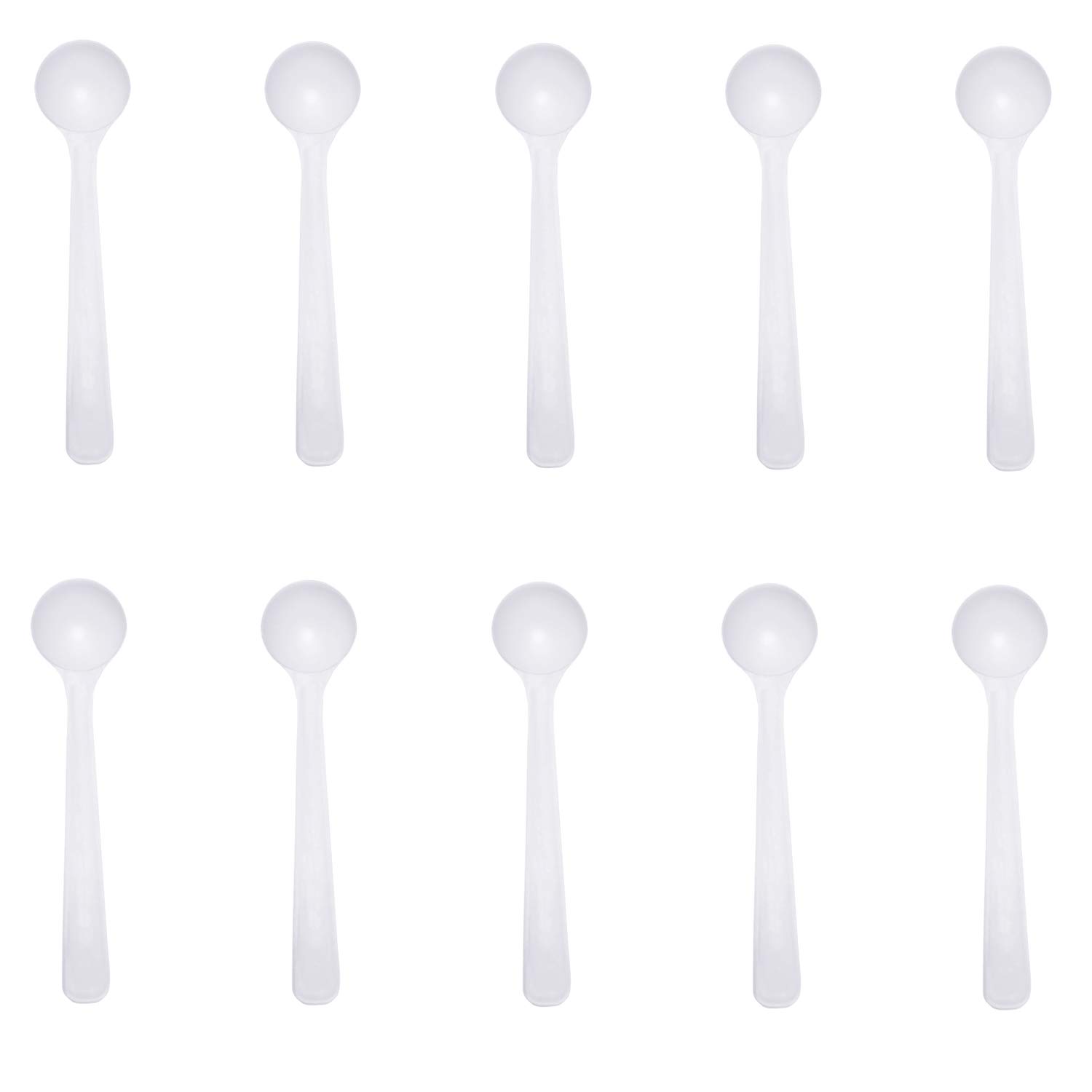 Photo 1 of 10-Piece Food Grade Long Handle Nontoxic Reusable Plastic Measuring Spoon Coffee Teaspoon Milk Powder Spoon Kitchen Spoons (1 g Measuring)