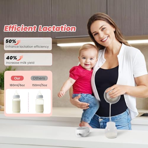 Saglve Sacaleches Eléctricos Portátil con 4 Modos 12 Niveles 300mmHg de Succión, Extractor de Leche Materna Recargable y Sin Manos con Brida de 21/24mm para Madres en Lactancia Madres Oficina Público