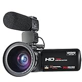 ORDRO Camcorder 1080P Full HD Video Camera with Wifi External Microphone Wide Angle Lens (HDV-Z20)