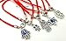 5 Mixed KABBALAH RED STRING BRACELETS Evil Eye Protection With Hamsa Hand And Star Charms