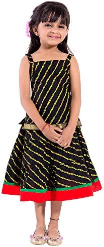 Deoct Striped Baby Girl's Lahenga Choli (6 - 7 Years)
