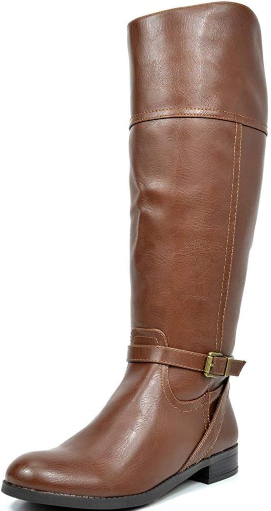 TOETOS Women's Knee High Winter Riding Wide Calf Boots