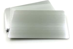 Ebamaz 304 Stainless Steel Thick 0.5mm Metal Business Cards Blank Tablet 86X54mm Pack of 10PCS (Silver Brushed Finishing, Bla