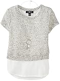 Amy Byer Big Girls' Sweater with Hangdown Hem and Necklace