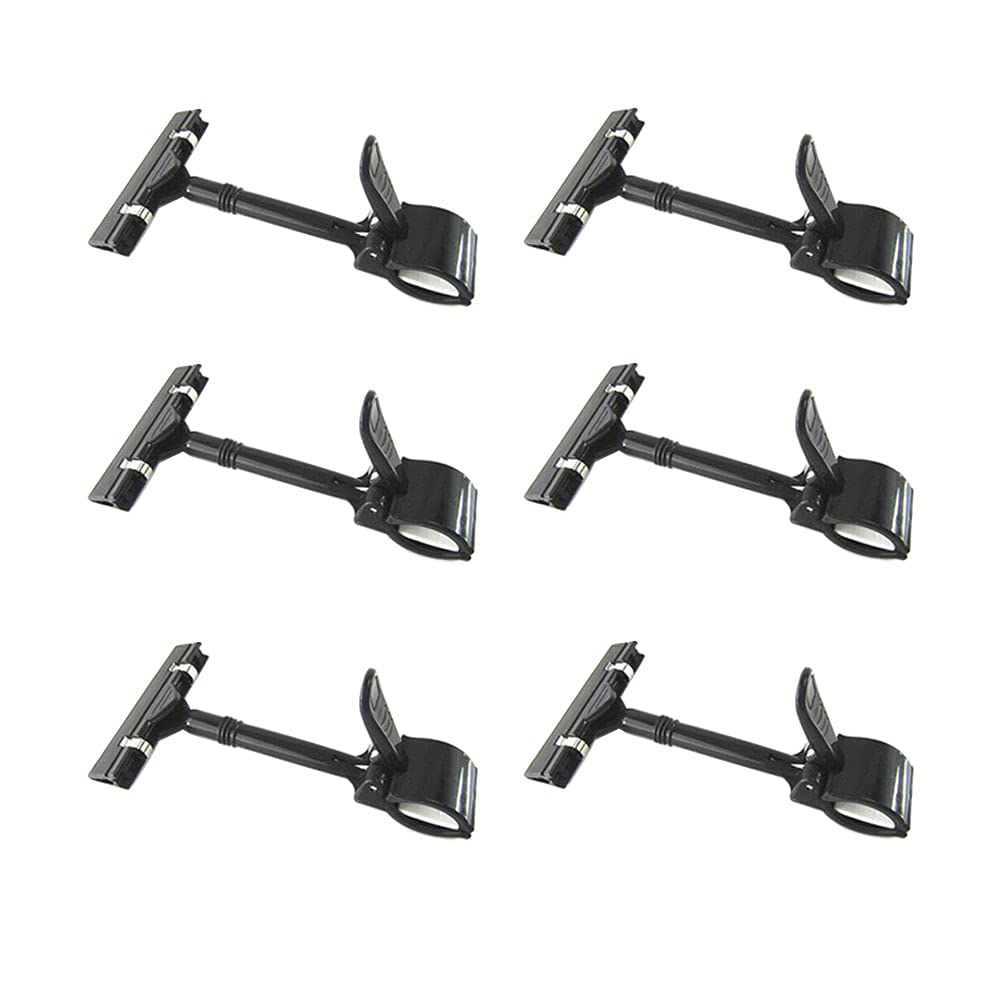 6PCS Plastic Rotatable POP Clip-on Style Merchandise Sign Display Clip Tag Holders Commodity Sign Price Tag Label Display Clip Advertising Clip (Black)
