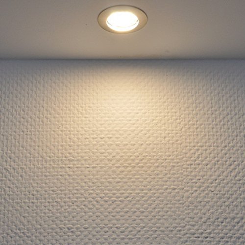 [- IP65 LED Einbaustrahler Set EXTRA FLACH (40mm) in Chrom mit LED Markenleuchtmittel von LEDANDO -