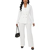 Ophestin Women 3 Piece Pant Suit Set Long Sleeve Blazer Business Casual Dressy Work Office Outfits