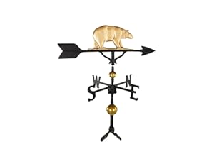 Montague Metal Products 32-Inch Deluxe Weathervane with Gold Bear Ornament