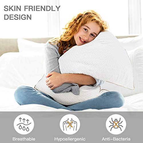 BedStory Pillows for Sleeping 2 Pack, King Size Bed Pillows with Bamboo