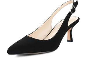 Ankis Women's Slingback Kitten Heels Closed Pointed Toe Pumps Dress Shoes Party Wedding Casual 2.5inch