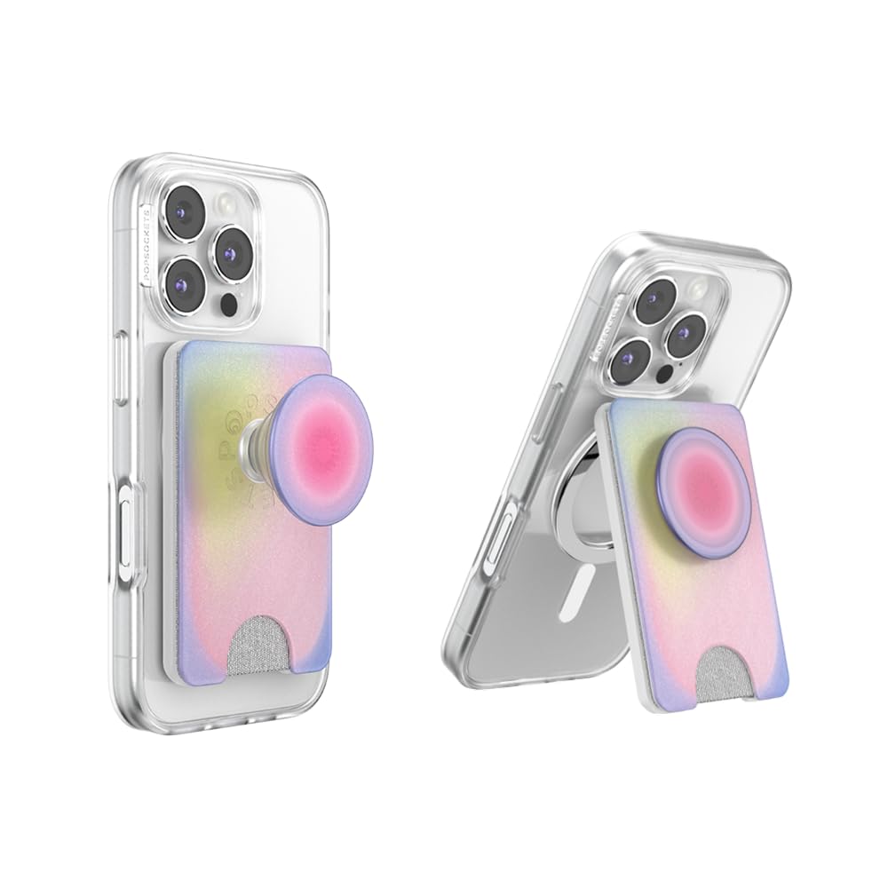 PopSockets Phone Wallet with Expanding Grip and Adapter Ring for MagSafe, Phone Card Holder, Wireless Charging Compatible, Wallet Compatible with MagSafe - Floral Bohemian
