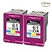 Valuetoner Remanufactured Ink Cartridge Replacement For Hewlett Packard HP 61XL 61 XL High Yield CH564WN (2 Tri-Color) 2 Pack - With Ink Level