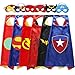 OuWen Fun Popular Outdoor Best Cool Top Toys for 3-10 Year Old Boys, Superhero Cape and Mask Set for Kids Boys Toddlers Superheros Toys for Boys Kids Best Gifts for 3-8 Year Old Boys 6BPiece OWUSCM02