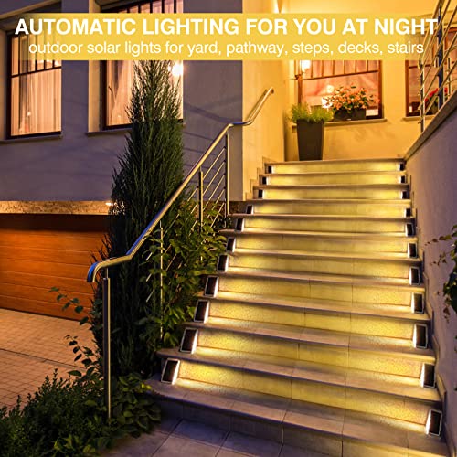 30 discount on 6 Pack Solar Stair Lights, Outdoor Step Lights Solar Powered, Warm White Solar S