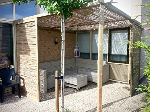 MGP SBF-94 Bamboo Slat Rolled Fence, 14'L x 4'H, Yellow