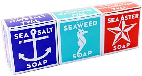 3 Pack Mix Set (Sea Salt + Seaweed + Sea Aster) Soap Bar 4.3oz USA by Swedish Dream