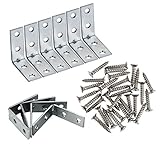 eBoot 10 Pieces Corner Brackets Right Angle Braces 90 Degree Braces and 40 Pieces M4 Screws, 40 mm by 40 mm