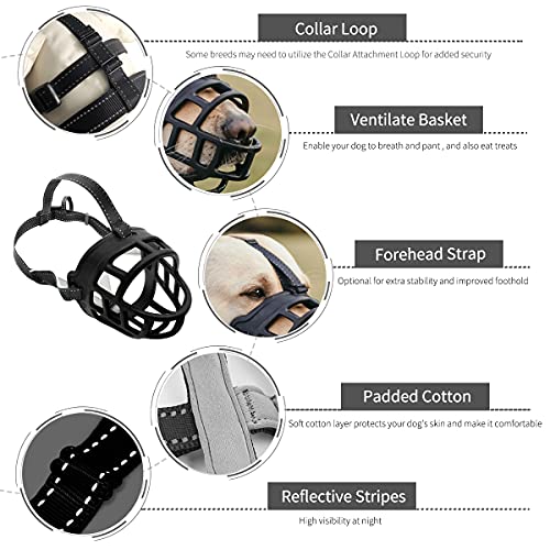 BARKLESS Dog Muzzle,Soft Basket Silicone Muzzles for Dog, Best to Prevent Biting, Chewing and Barking, Allows Drinking… - Image 3
