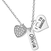 Dance Necklace, Personalized Dance Jewelry, Love to Dance Necklace with Name Engraved for Women, Dancer Ballet Recital