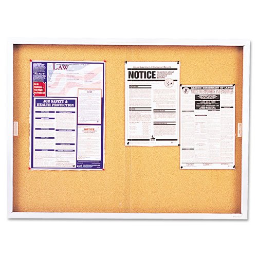 Buy Quartet Enclosed Indoor Cork Bulletin Board With Sliding Glass