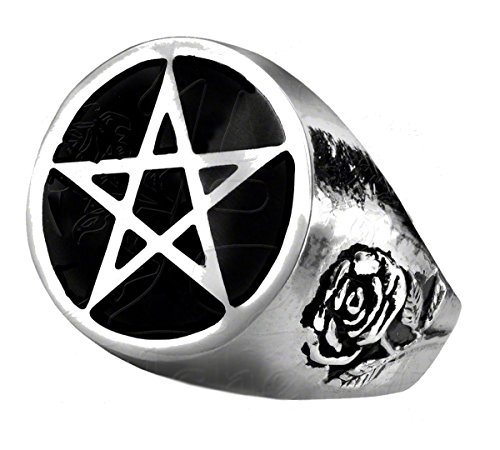 Roseus Pentagram Alchemy Gothic Ring size 8