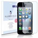 iLLumiShield - Apple iPhone 5 (5th Generation) (HD) Blue Light UV Filter Screen Protector Premium High Definition Clear Film / Reduces Eye Fatigue and Eye Strain - Anti- Fingerprint / Anti-Bubble / Anti-Bacterial Shield - Comes With Free LifeTime Replacement Warranty - [2-Pack] Retail Packaging