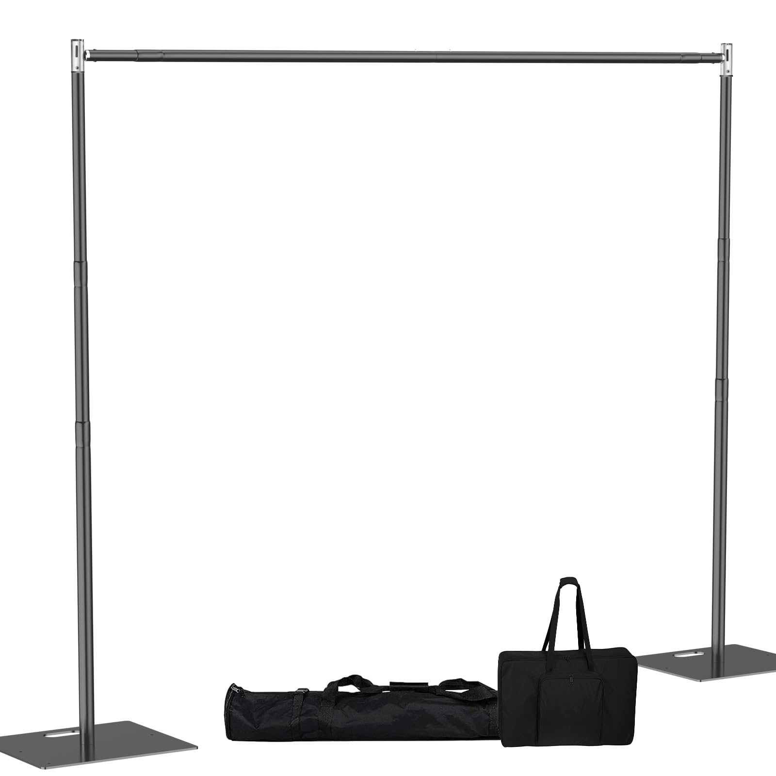 Photo 1 of HAYOHRT 10x10 ft Pipe and Drape Backdrop Stand Kit Heavy Duty Backdrop Stand Adjustable Photo Background with Metal Base for Parties Wedding Video Studio Birthday Background Stand