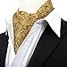 Stylefad Men's Woven Mirofiber Cravat Ascot Self Tie Gold Yellow Paisley